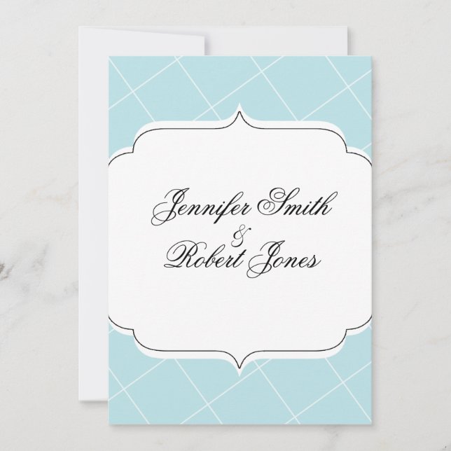 Invitación a la boda de vieiras con diamantes azul (Anverso)