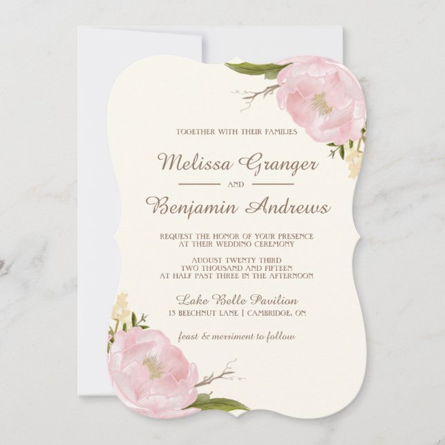 Invitación a la boda de viejos amigos rosados (Anverso)