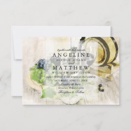 Invitación a la boda de viñas con temática de vino