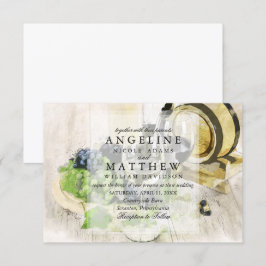 Invitación a la boda de viñas con temática de vino