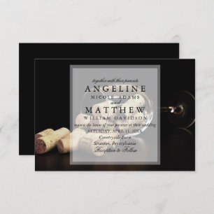 Invitación a la boda de viñas con temática de vino