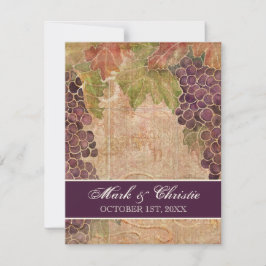 Invitación a la boda de viñas de uva de edad avanz