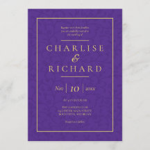 Invitación a la boda de viñas florales moradas