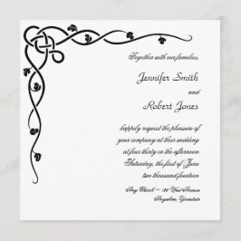 Invitación a la boda de Vine de Black Celtic Knot 