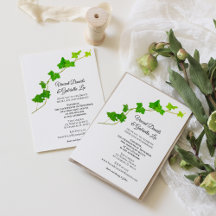 Invitación a la boda de Vine en Inglés Verde