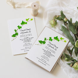 Invitación a la boda de Vine en Inglés Verde