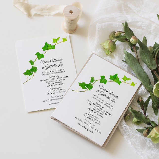 Invitación a la boda de Vine en Inglés Verde (Subido por el creador)