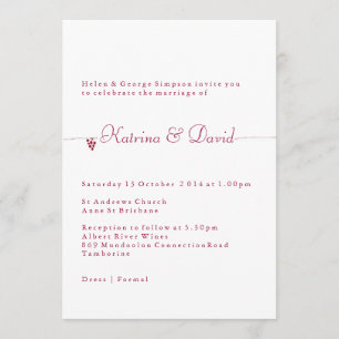 Invitación a la boda de viñedos