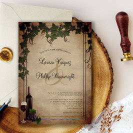 Invitación a la Boda de Viñetería Rústica de la Bo