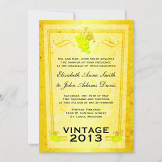 Invitación a la Boda de Vino Blanco Vintage