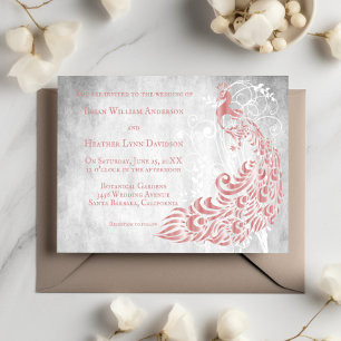 Invitación a la boda de Vino de Hojas de Peacock R