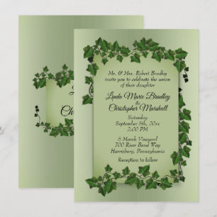Invitación a la boda de vinos verdes de oliva