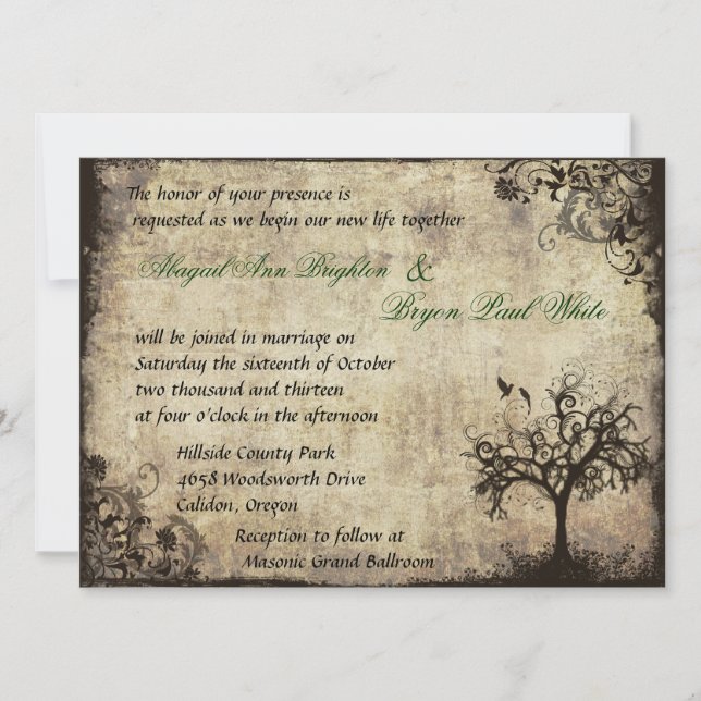 Invitación a la boda de Vintage (Anverso)