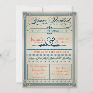 Invitación a la boda de Vintage