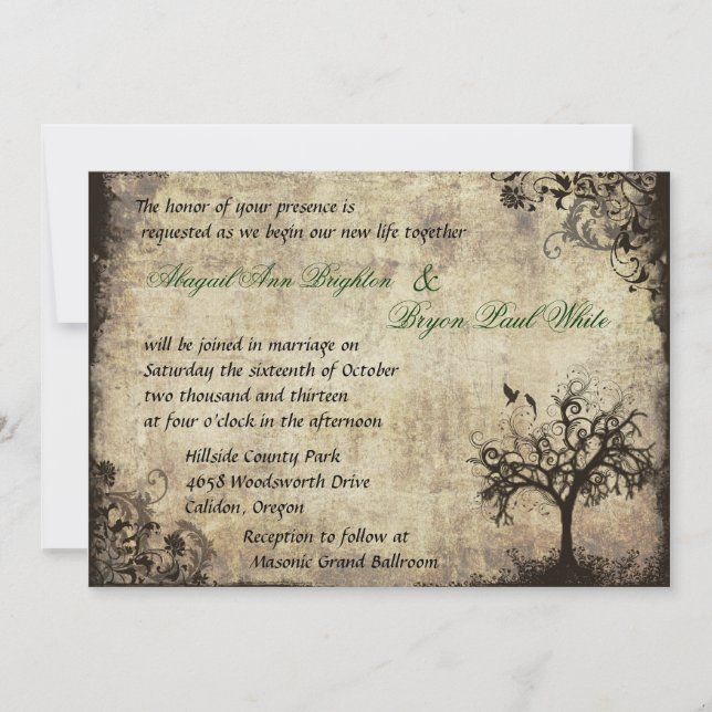 Invitación a la boda de Vintage (Anverso)