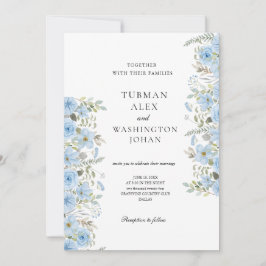Invitación a la boda de Vintage Blue Floral