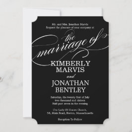 Invitación a la boda de Vintage con texto brillant