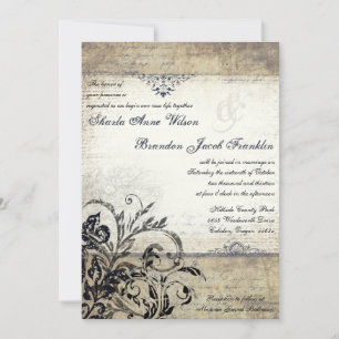 Invitación a la boda de Vintage Flourish