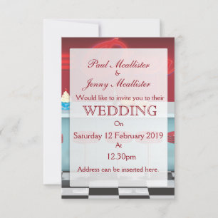 Invitación a la boda de Vintage Retro Diner