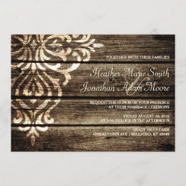 Invitación a la Boda de Vintage Rustic Barn Wood D