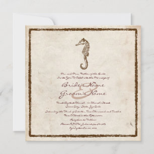 Invitación a la boda de Vintage Sea Horse Beach