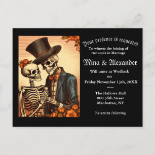 Invitación a la boda de Vintage Skeleton QRC