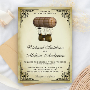 Invitación a la boda de Vintage Steampunk Airship