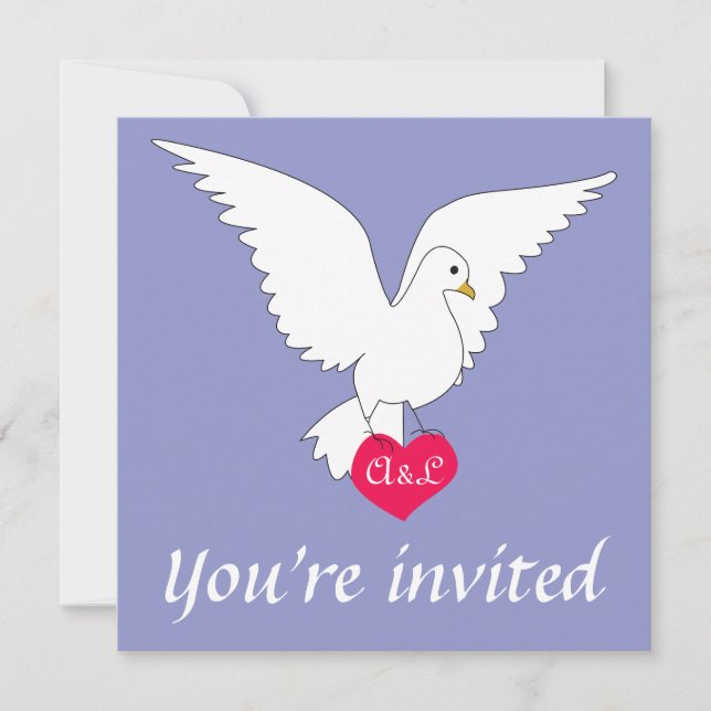 Invitación a la boda de Violet Tulip Dove (Anverso)
