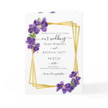 Invitación a la boda de violetas púrpura profundas