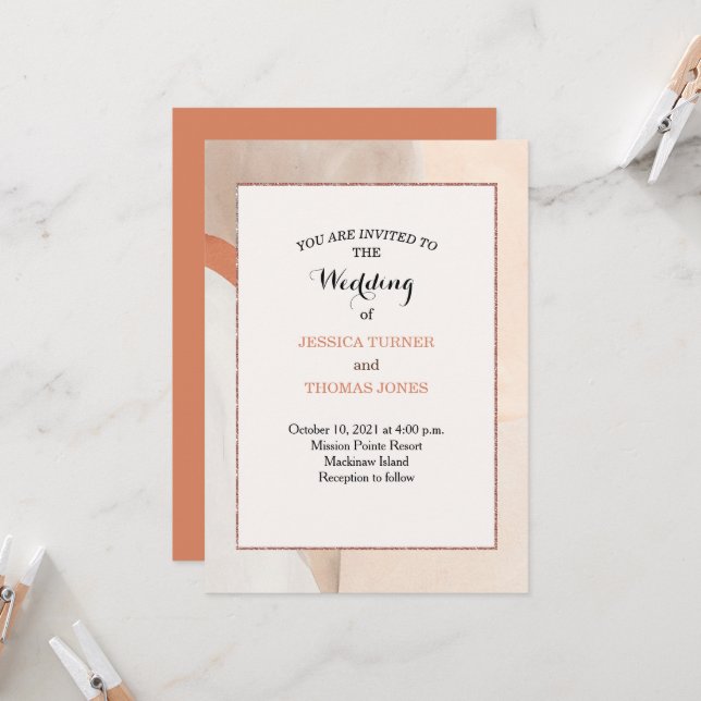 Invitación a la boda de Wabi Sabi (Anverso/Reverso In Situ)