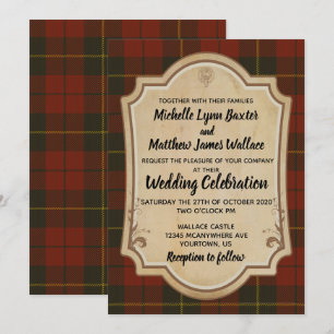 Invitación a la boda de Wallace Tartan