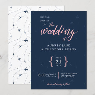 Invitación a la boda de Wanderlust con tema de via