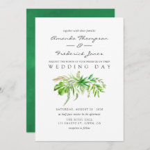 Invitación a la boda de Watercolor Forest Greenery