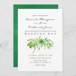 Invitación a la boda de Watercolor Forest Greenery