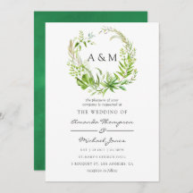 Invitación a la boda de Watercolor Forest Greenery