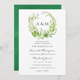Invitación a la boda de Watercolor Forest Greenery