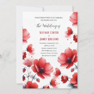 Invitación a la boda de Watercolor Wildflower Popp