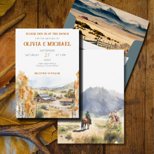 Invitación a la boda de Western Ranch