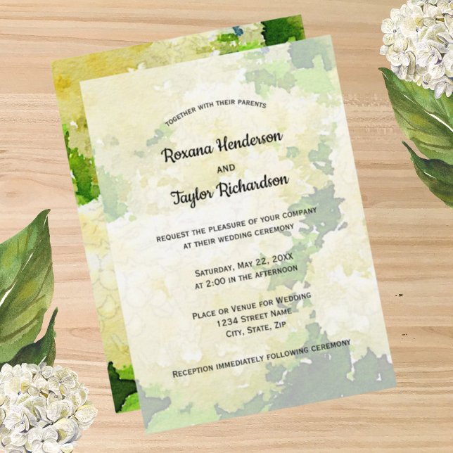 Invitación a la boda de White Annabelle Hydrangeas (Subido por el creador)