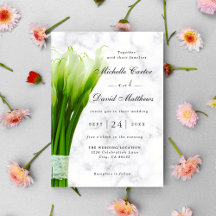 Invitación a la boda de White Calla Lily Florals