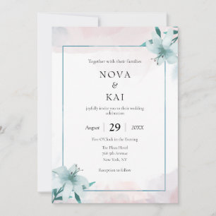 Invitación a la boda de White Lily - Floral acuare