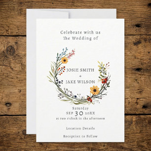 Invitación a la boda de Wildflower boda