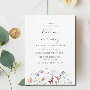 Invitación a la boda de Wildflower Boho al aire li