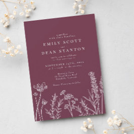 Invitación a la boda de Wildflower Periwinkle