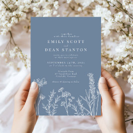 Invitación a la boda de Wildflower Periwinkle