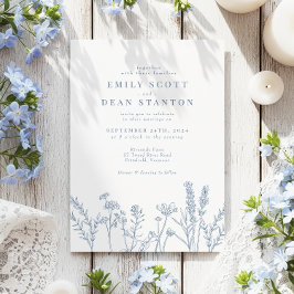 Invitación a la boda de Wildflower Periwinkle