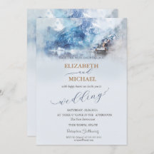 Invitación a la boda de Winter Mountain Lake