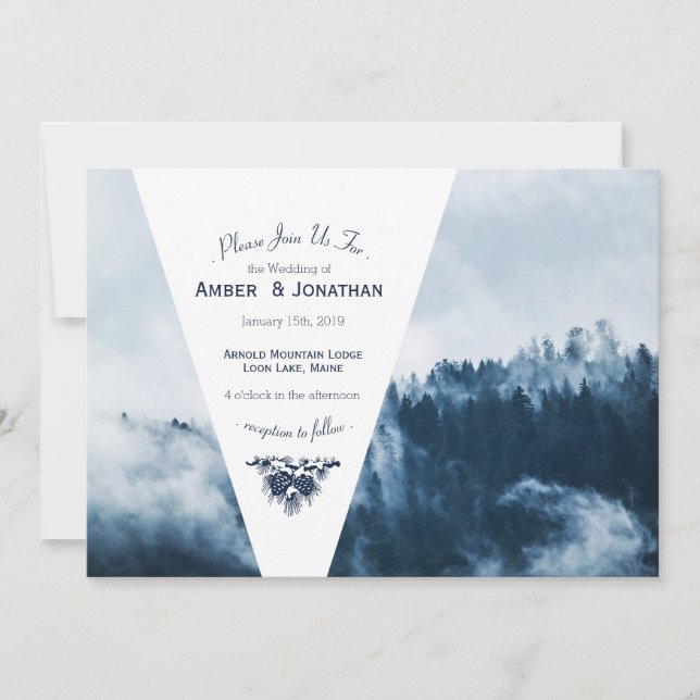 Invitación a la boda de Winter Mountain Pines (Anverso)