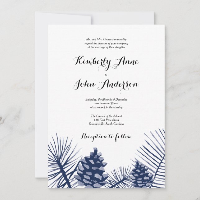 Invitación a la boda de Winter Wonderland (Anverso)