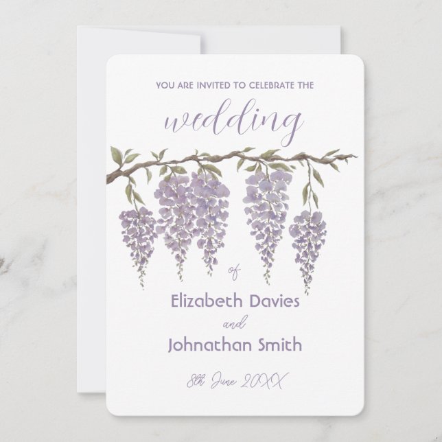 Invitación a la boda de Wisteria (Anverso)